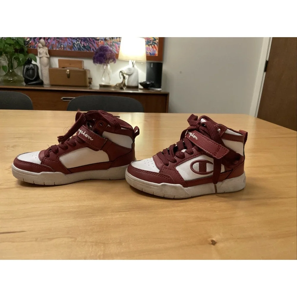 Champion‎ Kids Shoes Size 11 Maroon And White Toddler Shoe High Tops